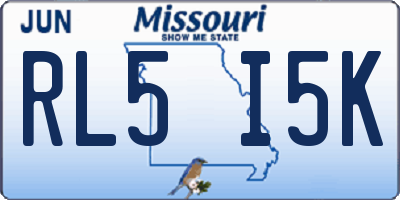 MO license plate RL5I5K