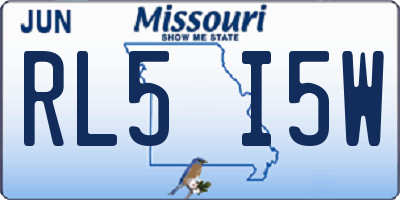 MO license plate RL5I5W