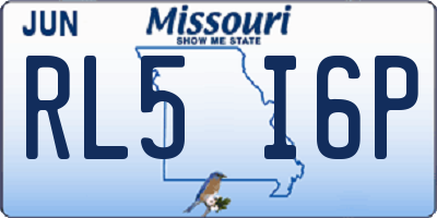 MO license plate RL5I6P