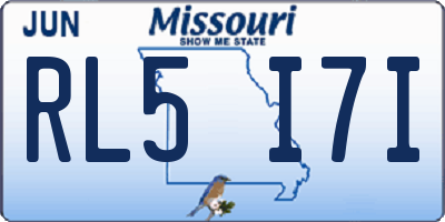 MO license plate RL5I7I