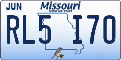 MO license plate RL5I7O