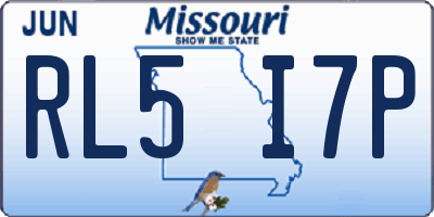 MO license plate RL5I7P