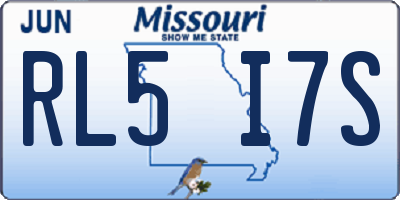 MO license plate RL5I7S