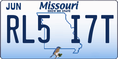 MO license plate RL5I7T