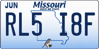 MO license plate RL5I8F