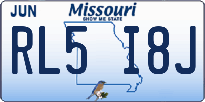 MO license plate RL5I8J