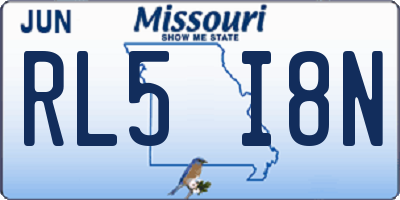 MO license plate RL5I8N