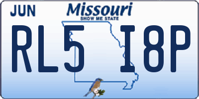 MO license plate RL5I8P