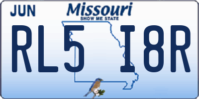 MO license plate RL5I8R