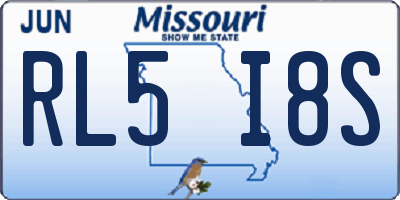 MO license plate RL5I8S