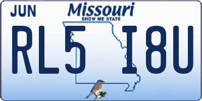 MO license plate RL5I8U