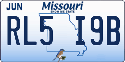 MO license plate RL5I9B
