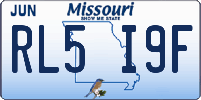 MO license plate RL5I9F