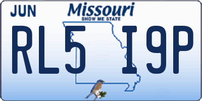 MO license plate RL5I9P