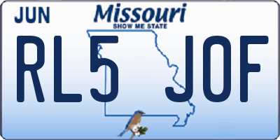 MO license plate RL5J0F