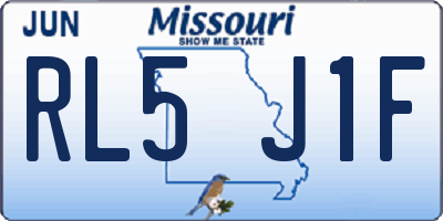 MO license plate RL5J1F