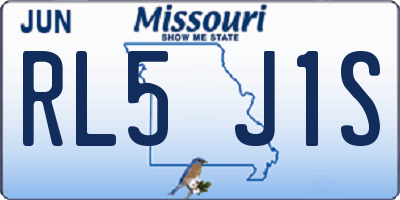MO license plate RL5J1S