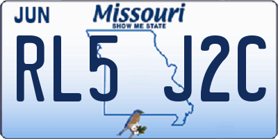 MO license plate RL5J2C