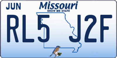 MO license plate RL5J2F