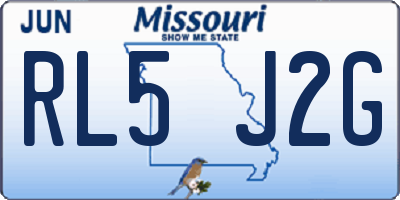MO license plate RL5J2G