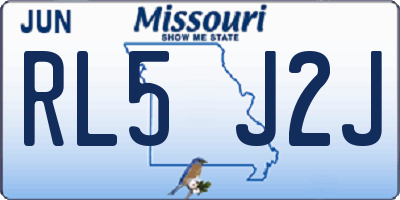 MO license plate RL5J2J