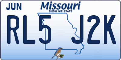 MO license plate RL5J2K