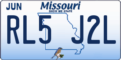 MO license plate RL5J2L