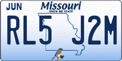 MO license plate RL5J2M