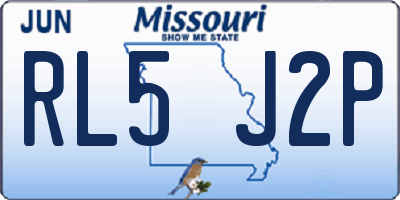 MO license plate RL5J2P