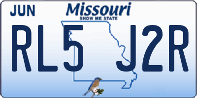MO license plate RL5J2R