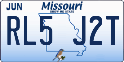 MO license plate RL5J2T