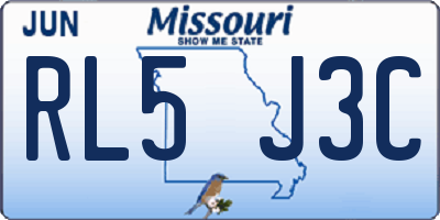 MO license plate RL5J3C