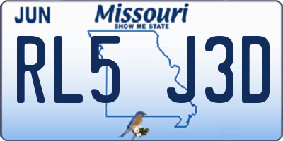 MO license plate RL5J3D