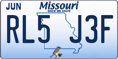 MO license plate RL5J3F