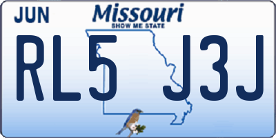 MO license plate RL5J3J