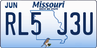 MO license plate RL5J3U