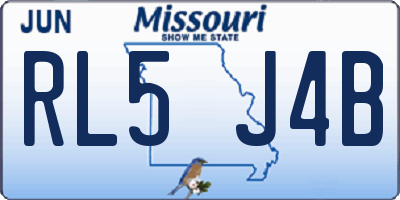 MO license plate RL5J4B
