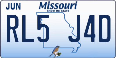 MO license plate RL5J4D