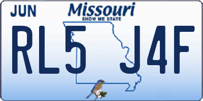 MO license plate RL5J4F