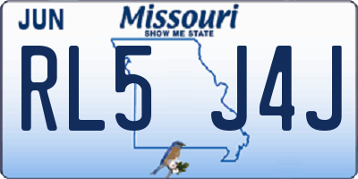 MO license plate RL5J4J
