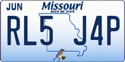 MO license plate RL5J4P