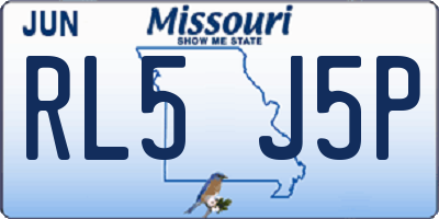 MO license plate RL5J5P