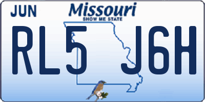 MO license plate RL5J6H