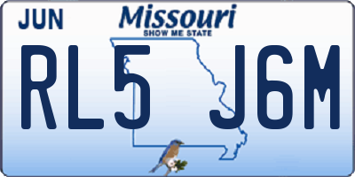 MO license plate RL5J6M