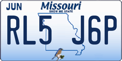 MO license plate RL5J6P