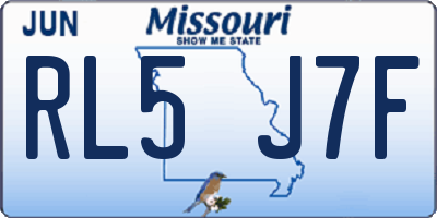 MO license plate RL5J7F