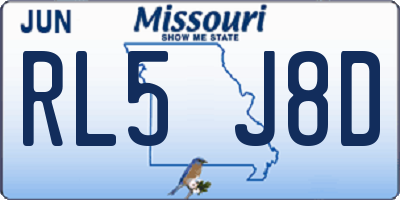 MO license plate RL5J8D