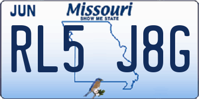 MO license plate RL5J8G