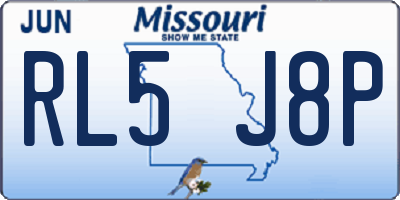 MO license plate RL5J8P