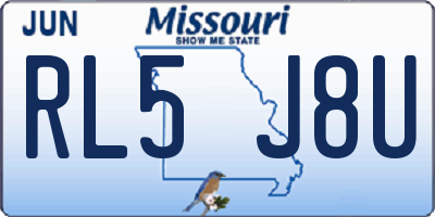 MO license plate RL5J8U